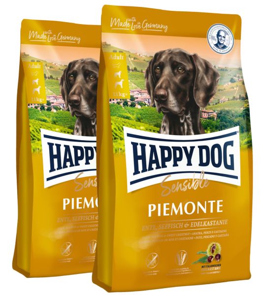 HAPPY DOG Supreme piemonte - kaczka, kasztan, ryby 20 kg (2 x10 kg)