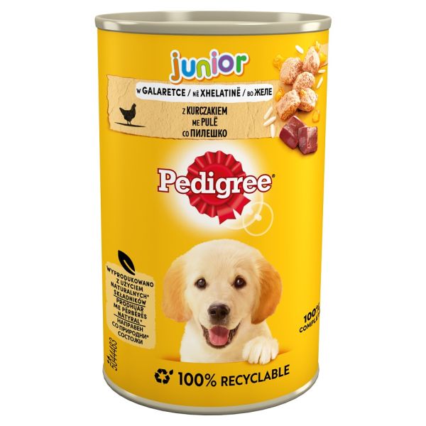 PEDIGREE Junior puszka z kurczakiem w galaretce 24x400g