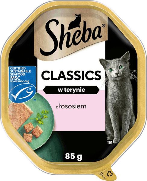 SHEBA Classics 22x85g z Łososiem mokra karma dla kotów w pasztecie