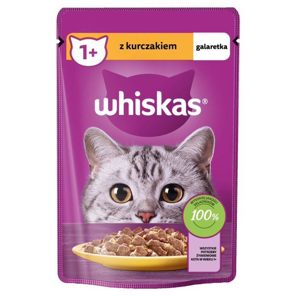 WHISKAS Adult saszetka 85g mokra karma dla dorosłych kotów w galaretce z kurczakiem