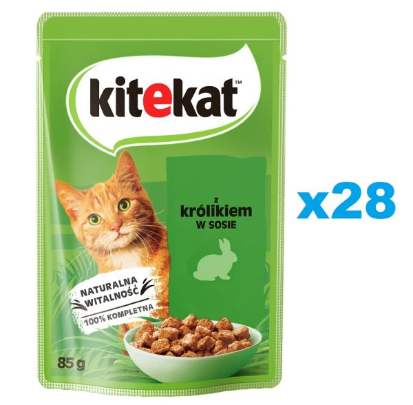 KITEKAT Królik w sosie 28x85 g dla dorosłych kotów