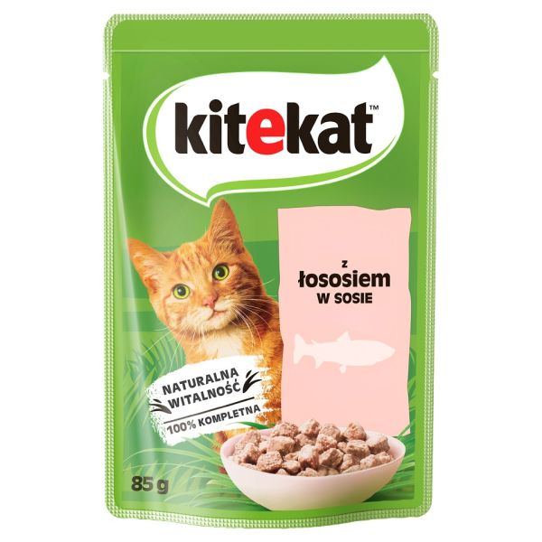 KITEKAT Łosoś w sosie 85 g dla dorosłych kotów