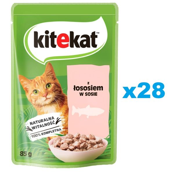 KITEKAT Łosoś w sosie 28x85 g dla dorosłych kotów