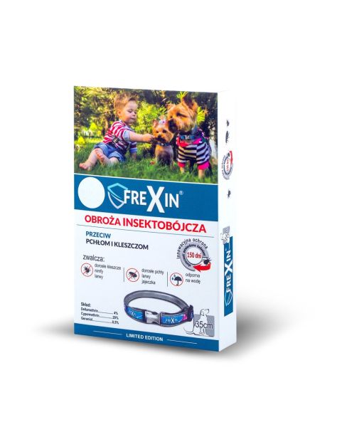 FREXIN Obroża przeciwko kleszczom i pchłom dla psa S 35 cm