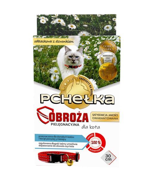PCHEŁKA Obroża pielęgnacyjna z dzwoneczkiem dla kota 30 cm