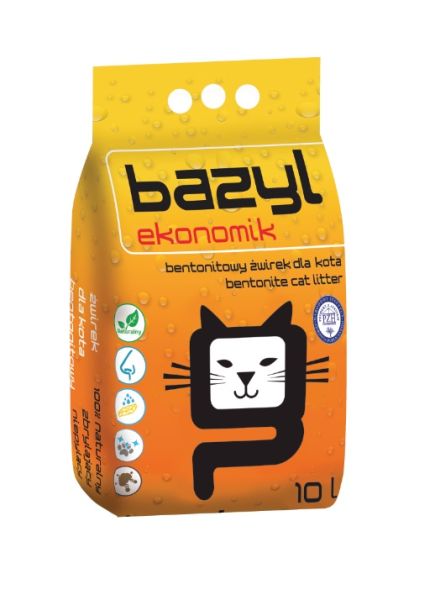 BAZYL Ekonomik 10 L naturalny żwirek bentonitowy dla kota