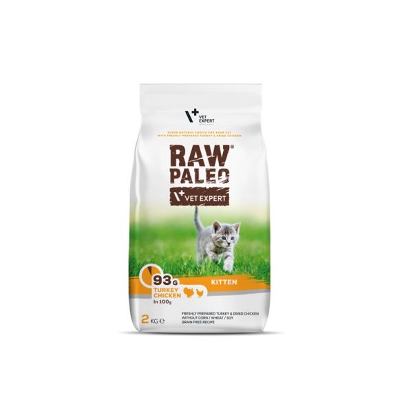 VET EXPERT Raw Paleo Kitten Turkey&amp;Chicken dla kociąt indyk, kurczak 2 kg