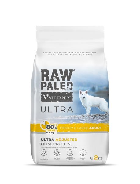 RAW PALEO Ultra Turkey Medium&amp;Large Adult 2kg dla psów dorosłych ras średnich i dużych indyk