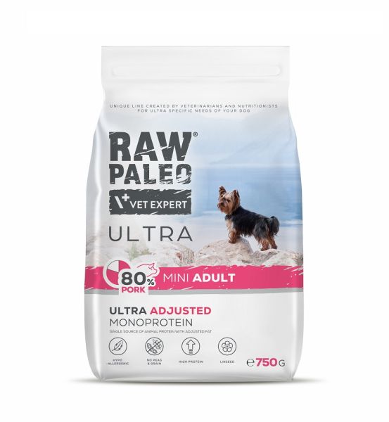 RAW PALEO Ultra Pork Mini Adult 750g dla psów dorosłych ras małych wieprzowina