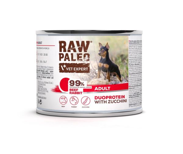 RAW PALEO Beef Rabbit Adult 200g karma mokra wołowina z królikiem dla psów