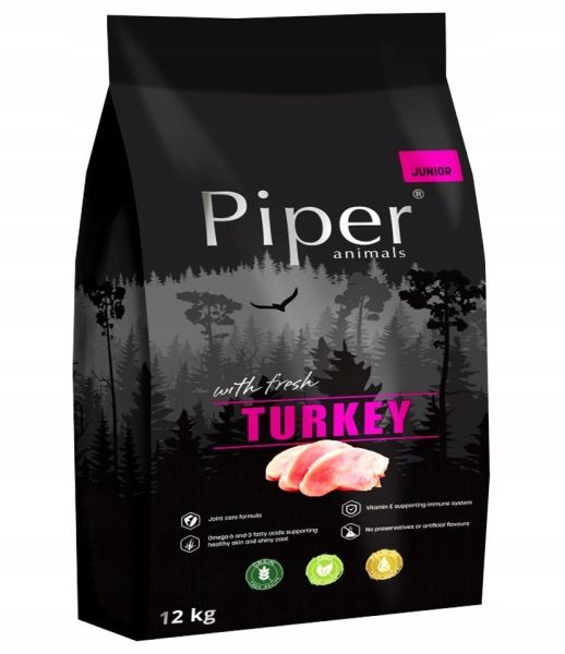 PIPER Karma sucha Junior dla psa z indykiem 12 kg