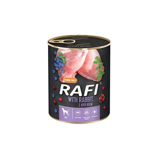 RAFI Karma z królikiem,borówką i żurawiną dla psa 400g