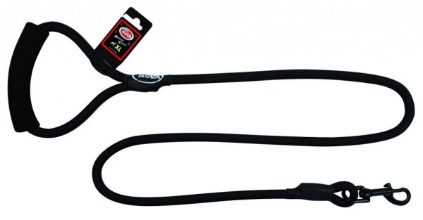PET NOVA Smycz nylonowa z uchwytem sznur 120 cm / 1,2 cm czarna