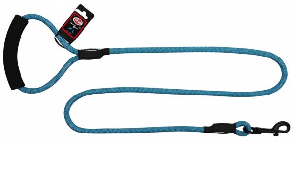 PET NOVA Smycz nylonowa z uchwytem sznur 120 cm / 1 cm błękitna