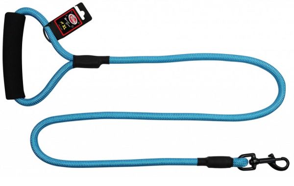 PET NOVA Smycz nylonowa z uchwytem sznur 120 cm / 1,2 cm błękitna