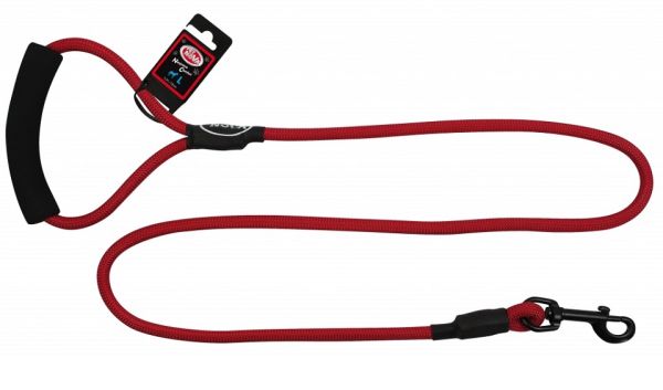 PET NOVA Smycz nylonowa z uchwytem sznur 120 cm / 1 cm czerwona