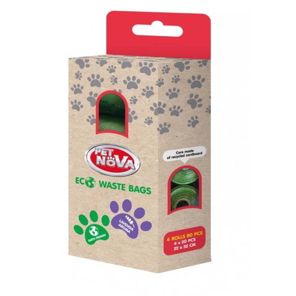 PET NOVA Worki biodegradowalne na psie odchody 4x20szt