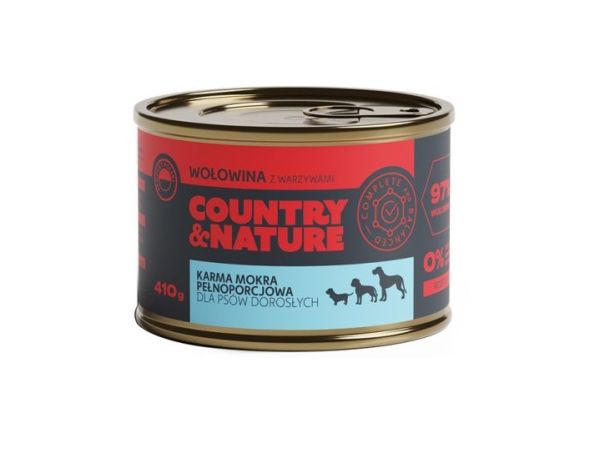 COUNTRY NATURE Bezzbożowa mokra karma wołowina z warzywami 410 g