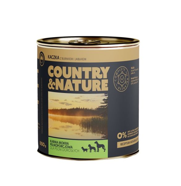 COUNTRY NATURE Bezzbożowa mokra karma Kaczka z burakiem i jabłkiem 850 g