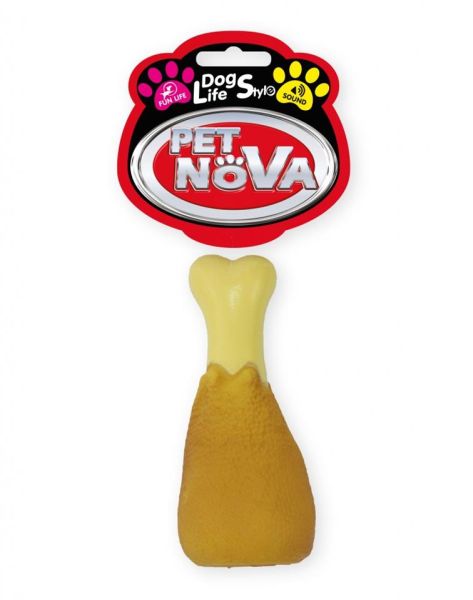 PET NOVA Udko kurczaka 13 cm gumowa piszczałka dla psa