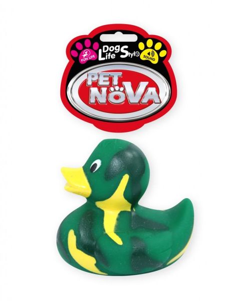 PET NOVA Kaczuszka gumowa piszczałka dla psa 7 cm zielona