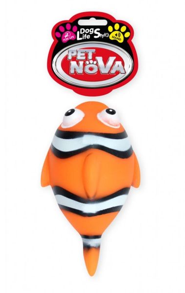 PET NOVA Rybka nemo 13,5 cm gumowa piszczałka dla psa