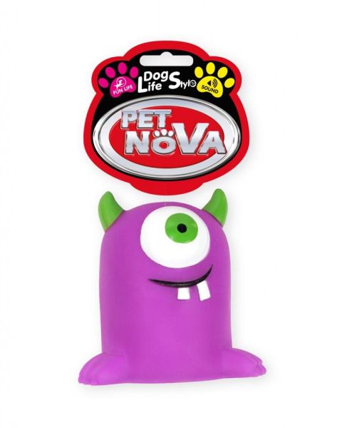 PET NOVA Potworek Monster gumowa piszczałka dla psa 10 cm fioletowy