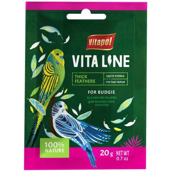VITAPOL Karma uzupełniająca Vitaline Gęste Piórka dla papużki falistej 20g