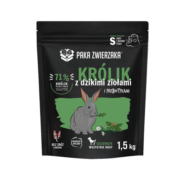 PAKA ZWIERZAKA Seventh Heaven Karma sucha Królik z dzikimi ziołami dla szczeniąt 1,5 kg