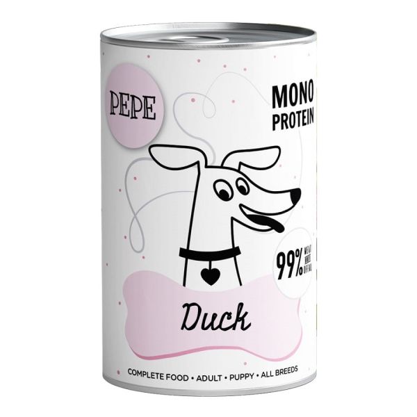 PAKA ZWIERZAKA PEPE Duck 99% (kaczka) 400 g monoproteinowa karma