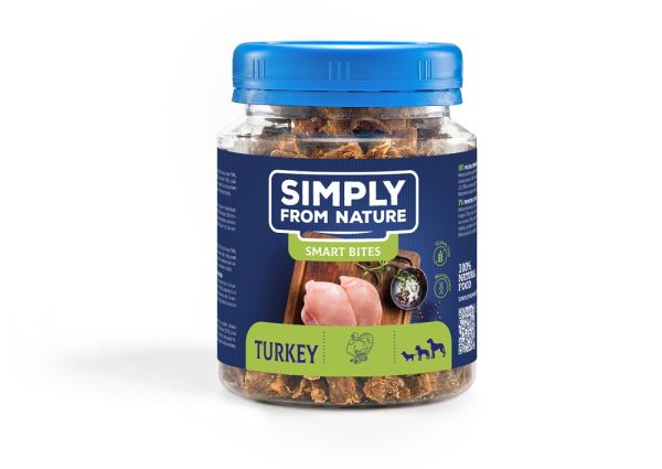 SIMPLY FROM NATURE Smart Bites Trenerki z indyka dla psów 130 g