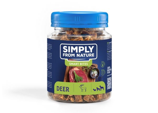 SIMPLY FROM NATURE Smart Bites Trenerki z jelenia dla psów 130 g