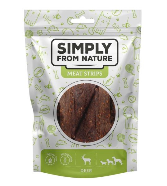 SIMPLY FROM NATURE Meat Strips Mięsne paski z jelenia dla psów 80 g