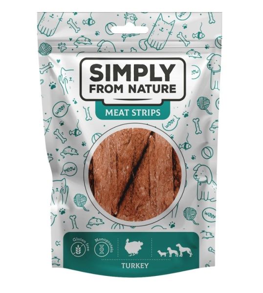 SIMPLY FROM NATURE Meat Strips Mięsne paski z indyka dla psów 80 g