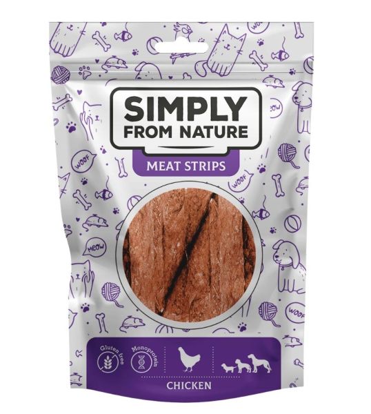 SIMPLY FROM NATURE Meat Strips Mięsne paski z kurczaka dla psów 80 g