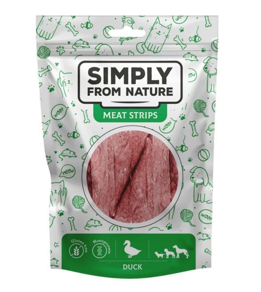 SIMPLY FROM NATURE Meat Strips Mięsne paski z kaczki dla psów 80 g