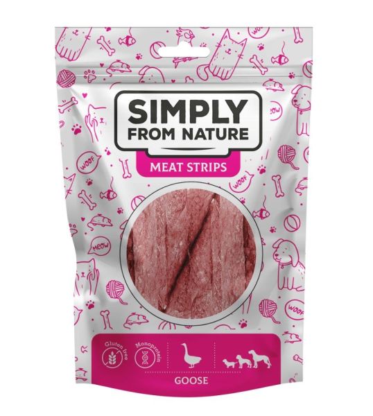 SIMPLY FROM NATURE Meat Strips Mięsne paski z gęsi dla psów 80 g