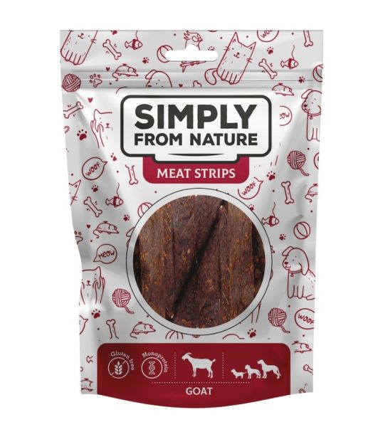 SIMPLY FROM NATURE Meat Strips Mięsne paski z kozy dla psów 80 g