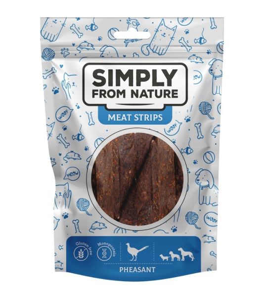 SIMPLY FROM NATURE Meat Strips Mięsne paski z bażanta dla psów 80 g