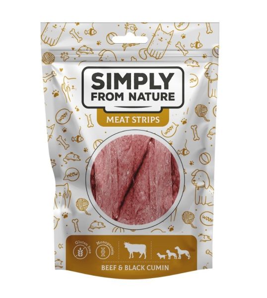 SIMPLY FROM NATURE Meat Strips Mięsne paski z wołowiną i czarnuszką dla psów 80 g