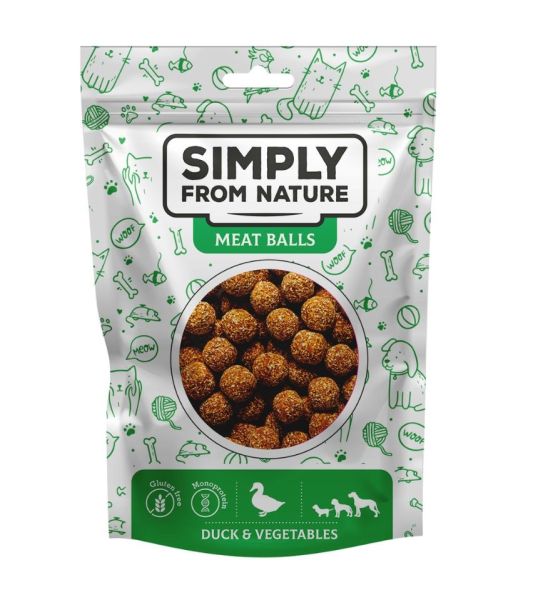 SIMPLY FROM NATURE Meat Balls Kulki z kaczką i warzywami dla psów 80 g