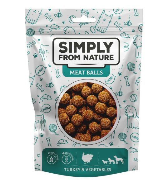 SIMPLY FROM NATURE Meat Balls Kulki z indykiem i warzywami dla psów 80 g