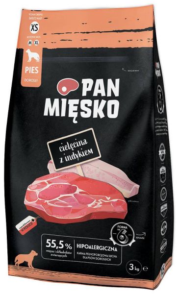 PAN MIĘSKO Cielęcina z indykiem XS 3kg