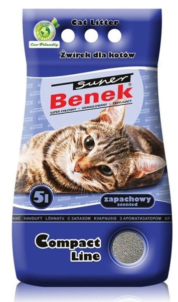 BENEK Super Compact Żwirek bentonitowy bryza morska 5 l