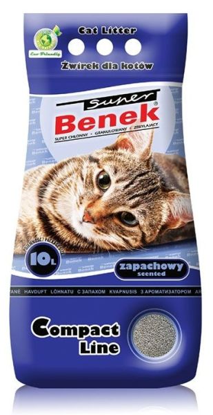 BENEK Super Compact Żwirek bentonitowy bryza morska 10 l