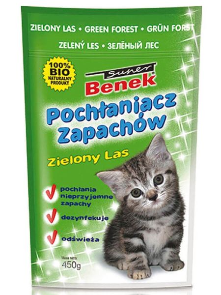 BENEK Odkażacz/Pochłaniacz zapachów zielony las 450 g
