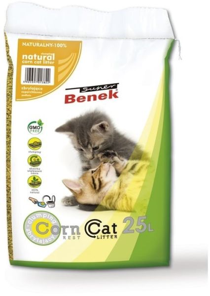 BENEK Super Corn cat Żwirek kukurydziany naturalny 25 l (17,5 kg)