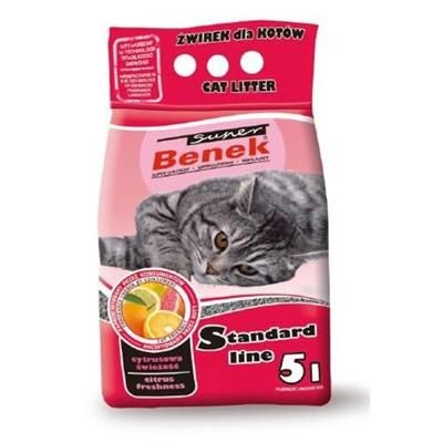 BENEK Super standard Żwirek bentonitowy cytrusowa świeżość 10 l (5 l x 2)