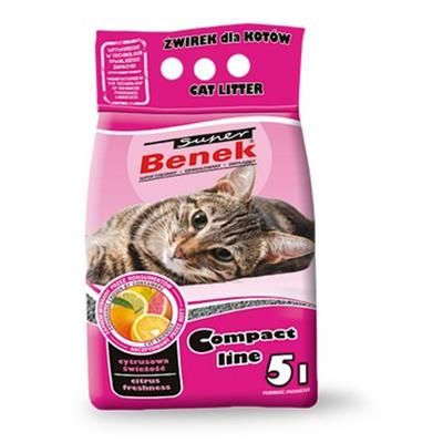 BENEK Super Compact Żwirek bentonitowy cytrusowa świeżość 25 l