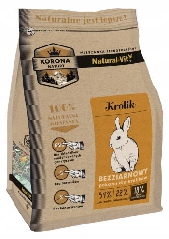 NATURAL-VIT Korona Natury Mieszanka pełnoporcjowa dla królika 10 kg